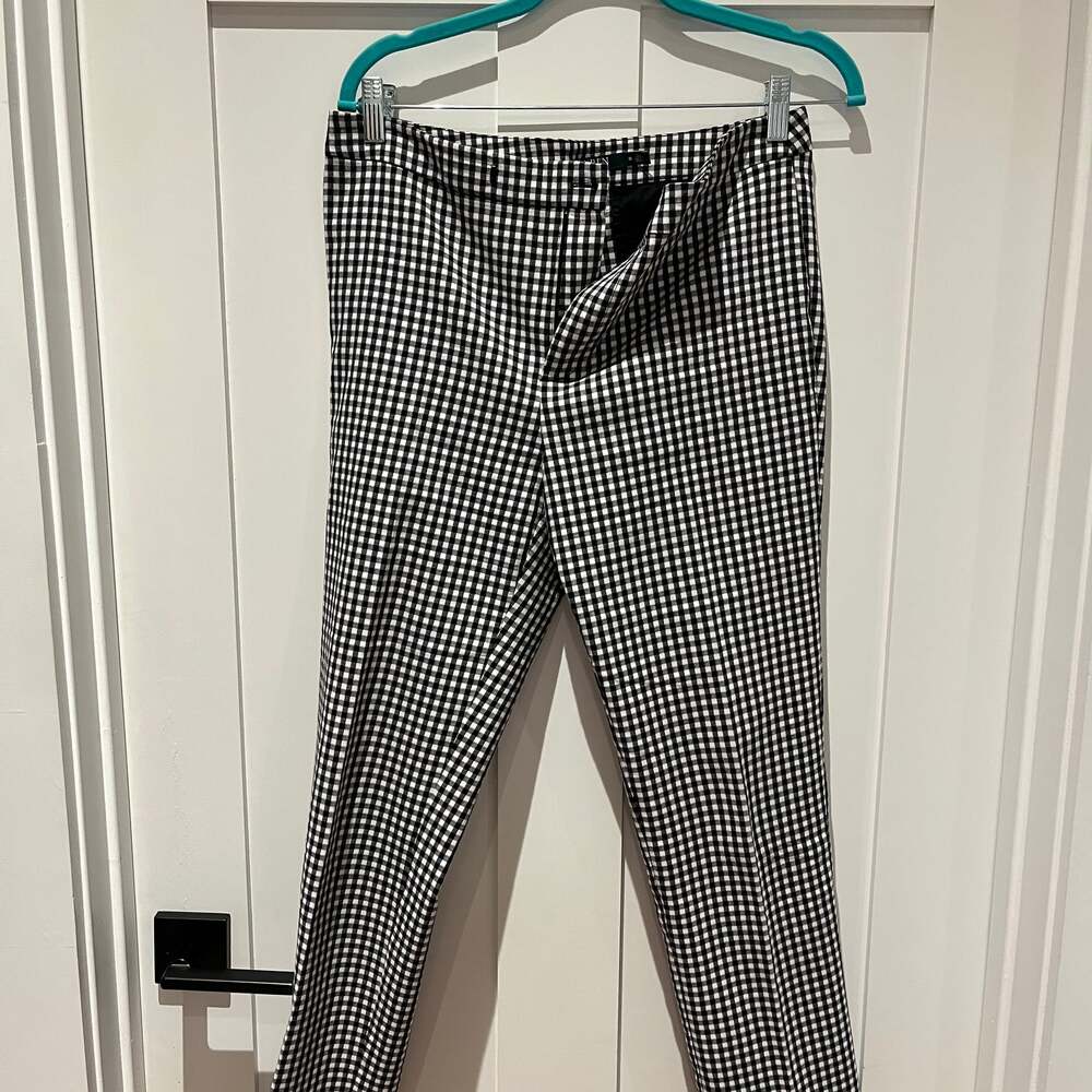 Lauren Ralph Lauren Black and White Gingham Checkered Ankle Pants